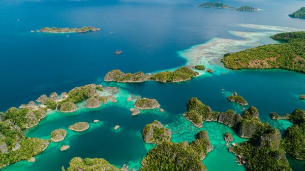 Aerial view of Raja Ampat Indonesia