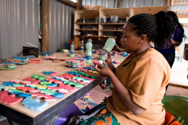 Kenya ocean sole artisan at work